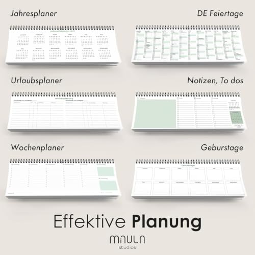 Tischkalender 2027 Greenery Monatsansicht