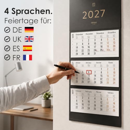 3 Monatskalender 2027 Datumsschieber