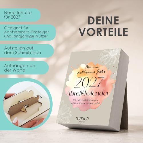 Achtsamkeits Abreißkalender 2027 Floral Detailansicht