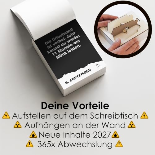 Demotivierender Abreißkalender 2027 Formatansicht