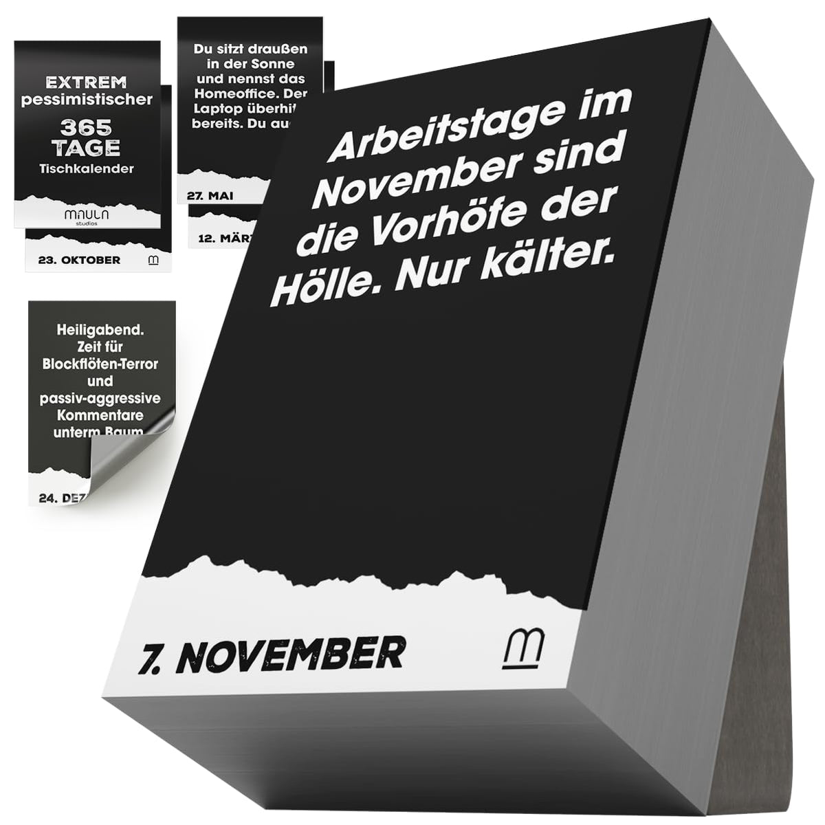 Demotivierender Abreißkalender 2027 im Alltag