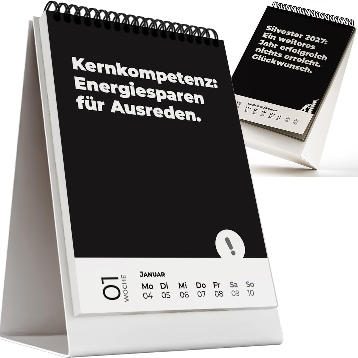 Demotivierender Tischkalender 2027 im Alltag