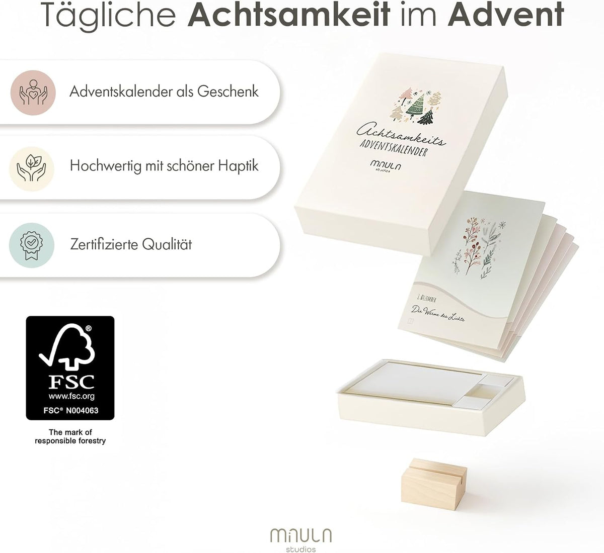 Achtsamkeits-Adventskalender 2026 – 24 Impulse – Pastell – Details, Bild 6