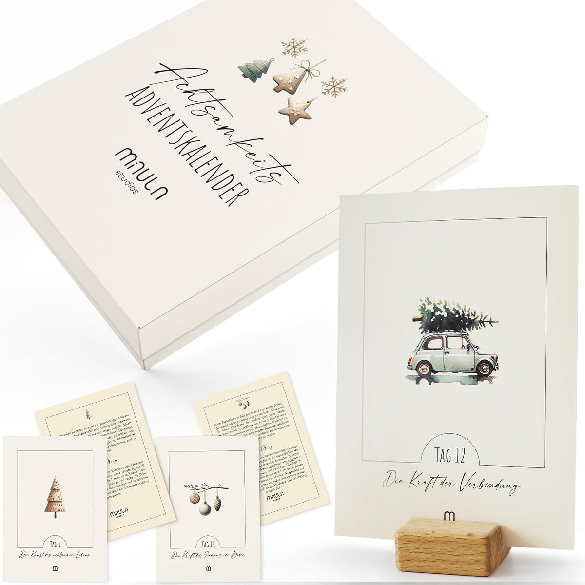 Achtsamkeits-Adventskalender 2026 – 24 Impulse – Beige – Produktansicht