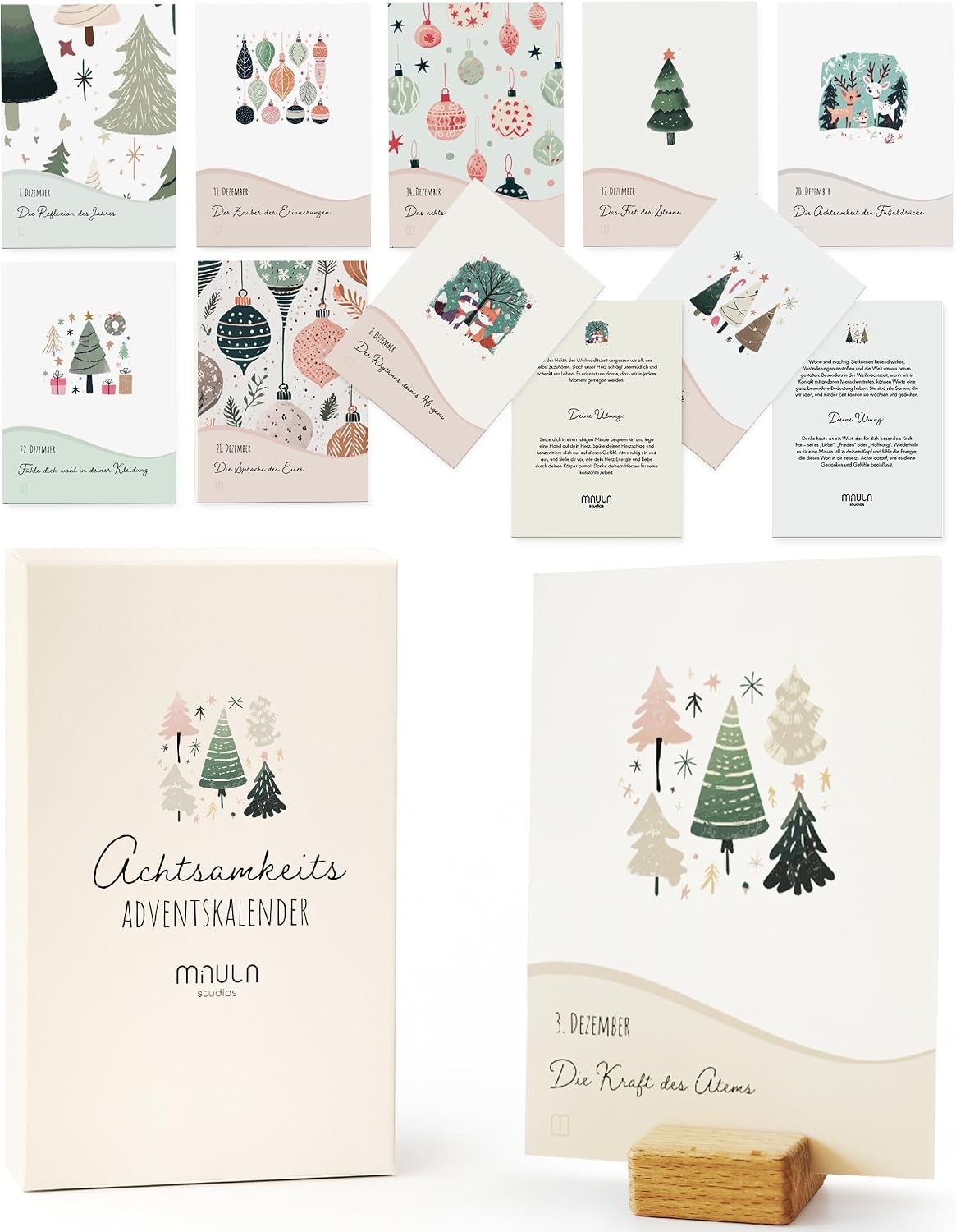 Achtsamkeits-Adventskalender 2026 – 24 Impulse – Pastell – Produktansicht