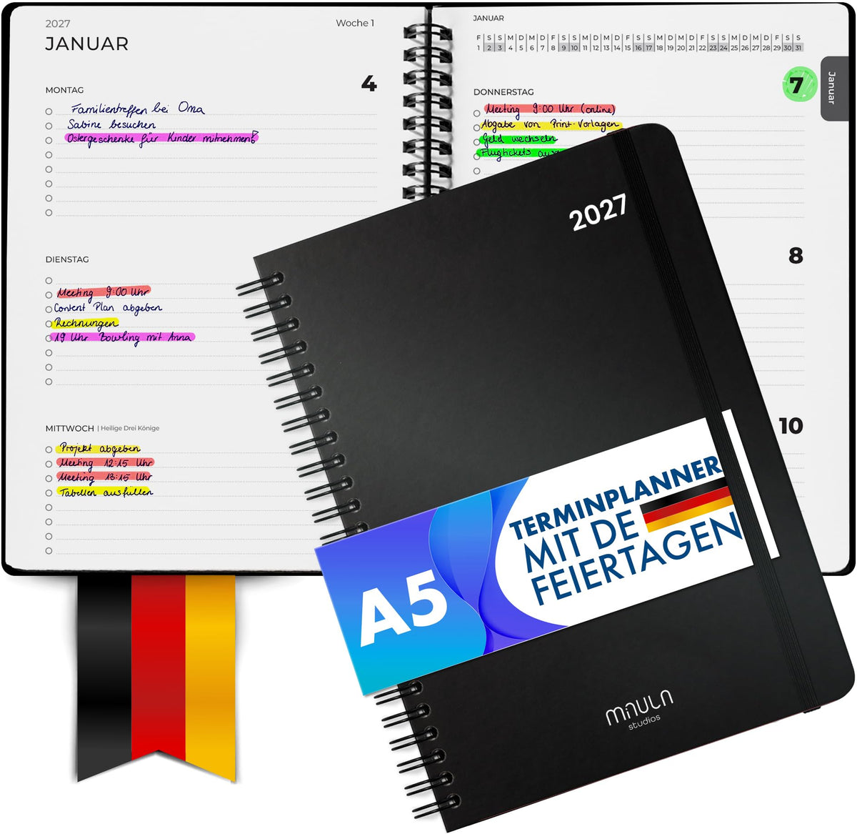 Terminplaner 2027 A5 im Alltag