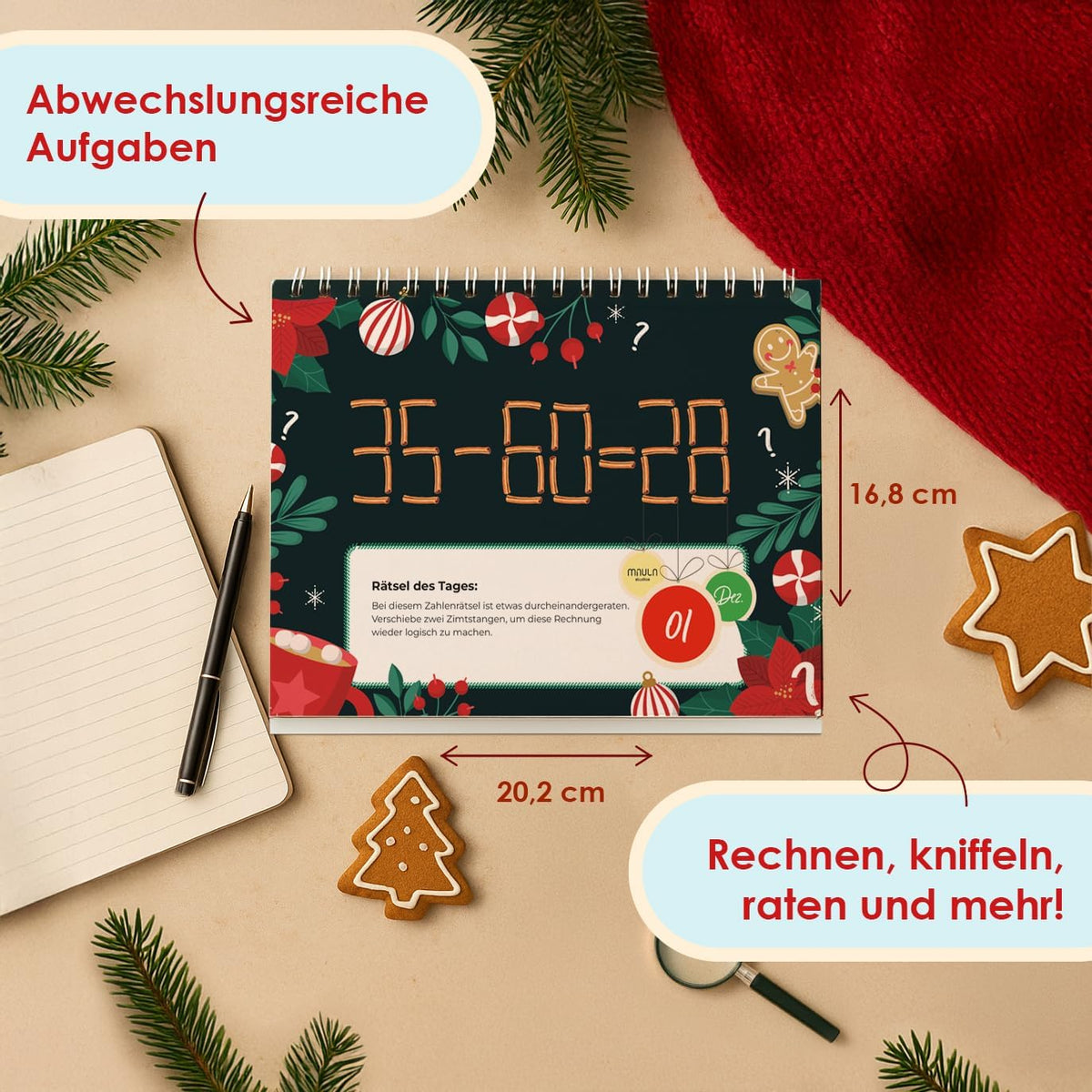 Rätsel Adventskalender 2026 – 24 knifflige Pausen für den Kopf – Details, Bild 3