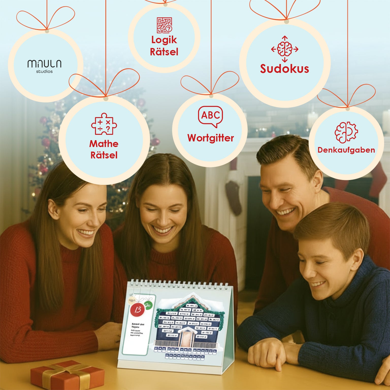 Rätsel Adventskalender 2025, 24 Logik- & Bildrätsel