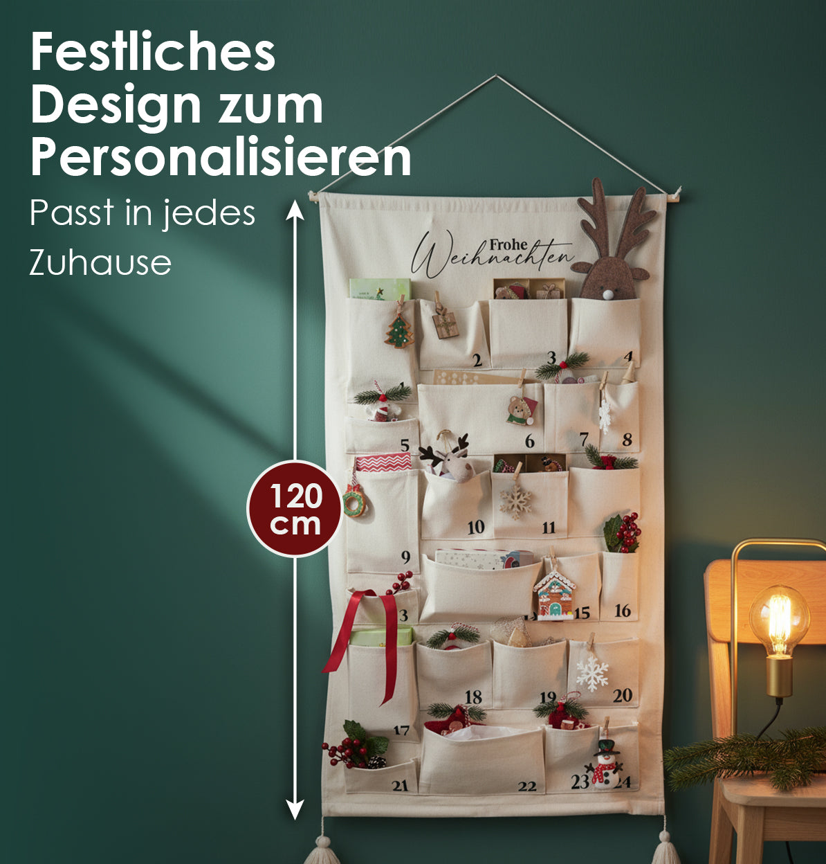 Adventskalender Stoff zum Befüllen – DIY & wiederverwendbar