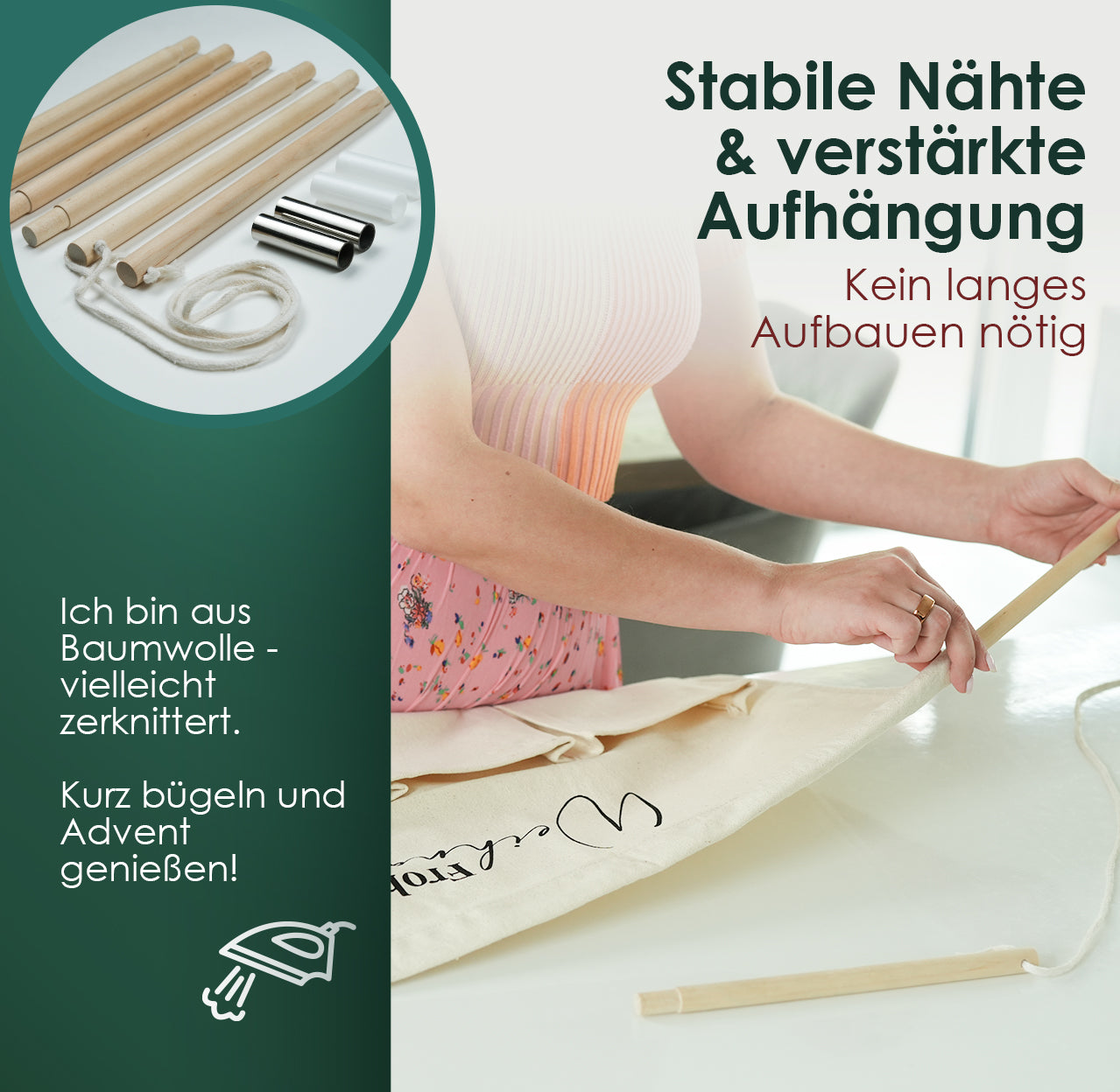 Adventskalender Stoff zum Befüllen – DIY & wiederverwendbar