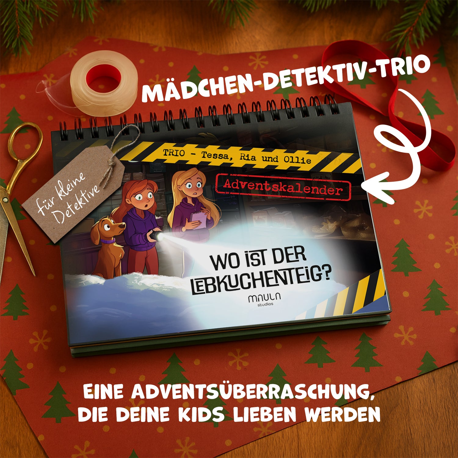 Adventskalender 2025 Mädchen – Detektiv-Rätsel mit 24 Aufgaben