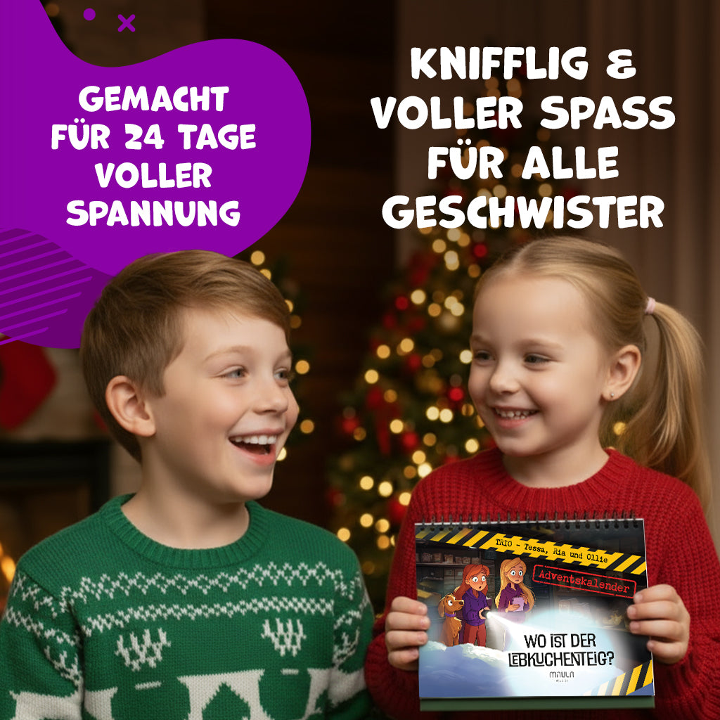 Adventskalender 2025 Mädchen – Detektiv-Rätsel mit 24 Aufgaben