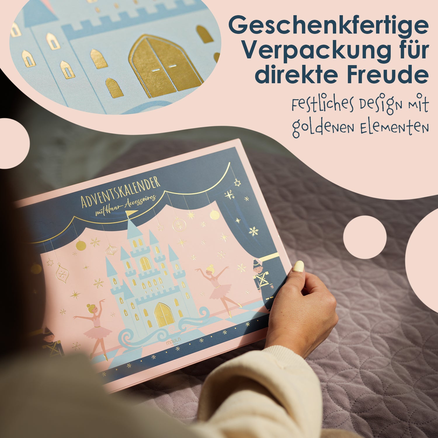 Adventskalender Mädchen 2025 mit 24 Haarspangen & Scrunchies