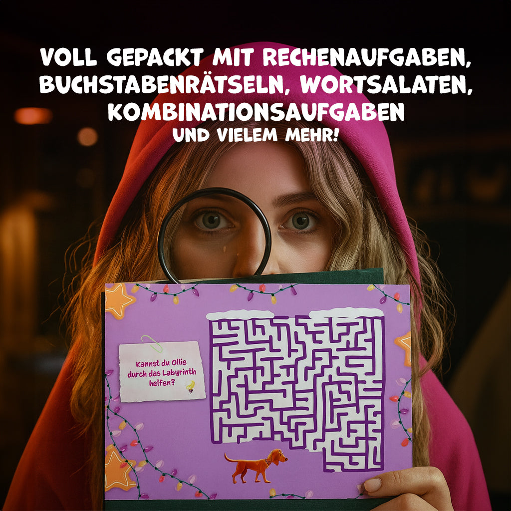Adventskalender 2025 Mädchen – Detektiv-Rätsel mit 24 Aufgaben