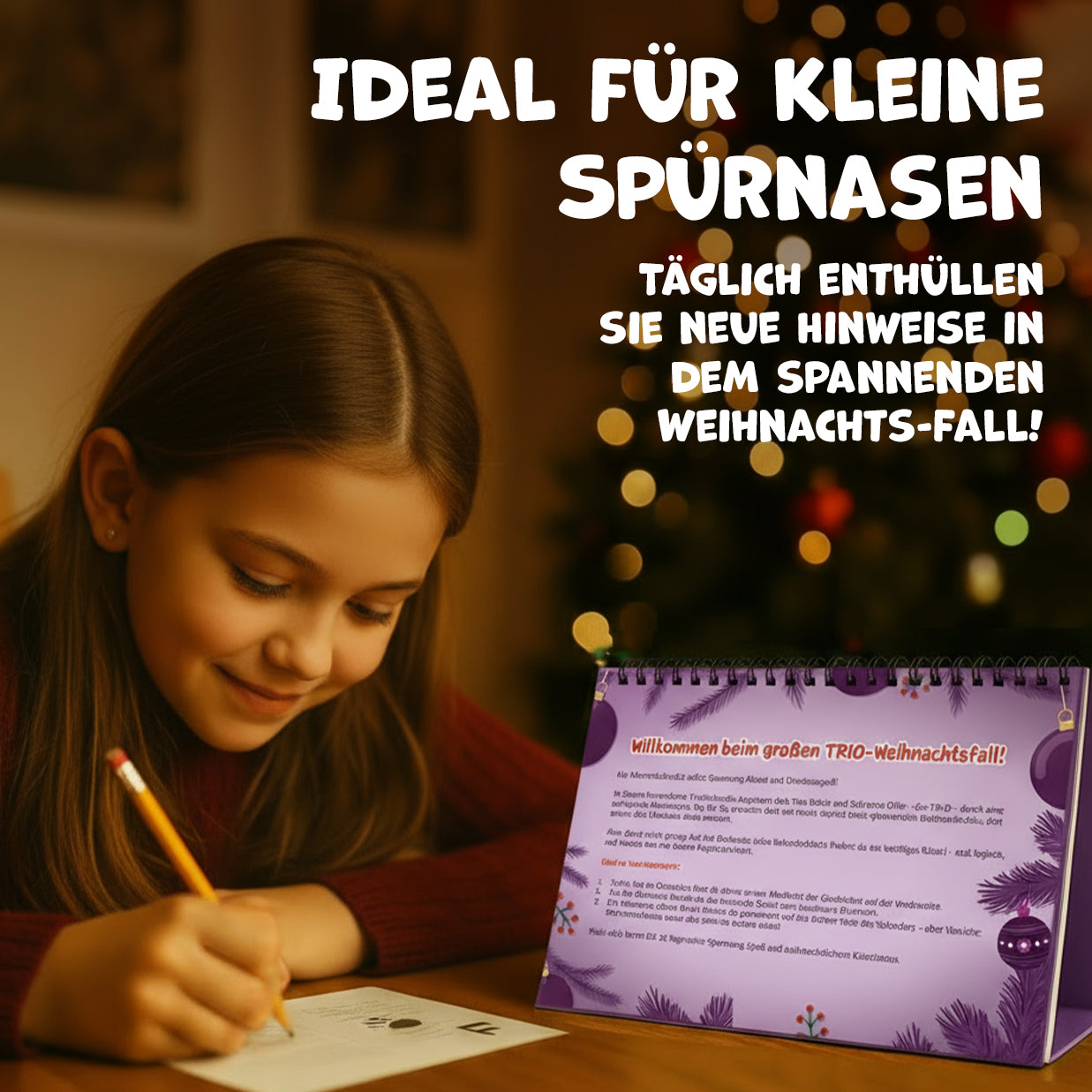 Adventskalender 2025 Mädchen – Detektiv-Rätsel mit 24 Aufgaben