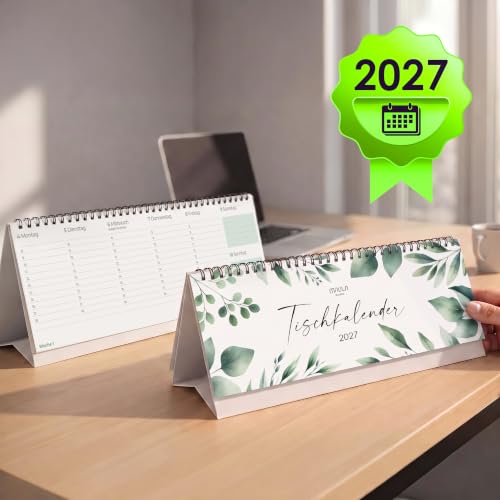 Tischkalender 2027 Greenery Wochenansicht