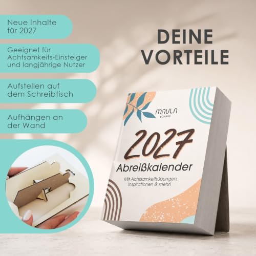 Achtsamkeits Abreißkalender 2027 neues Design Detailansicht