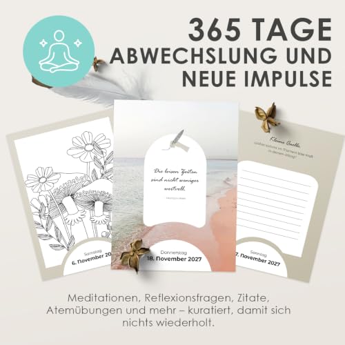 Achtsamkeits Abreißkalender 2027 Floral Detailansicht