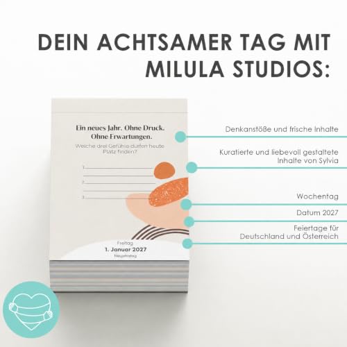 Achtsamkeits Abreißkalender 2027 neues Design Produktdetail
