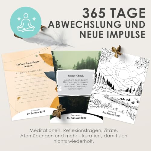 Achtsamkeits Abreißkalender 2027 neues Design Detailansicht