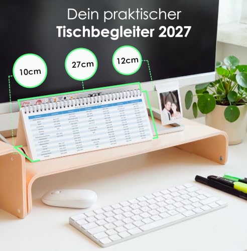 Tischkalender 2027 Greenery Formatansicht
