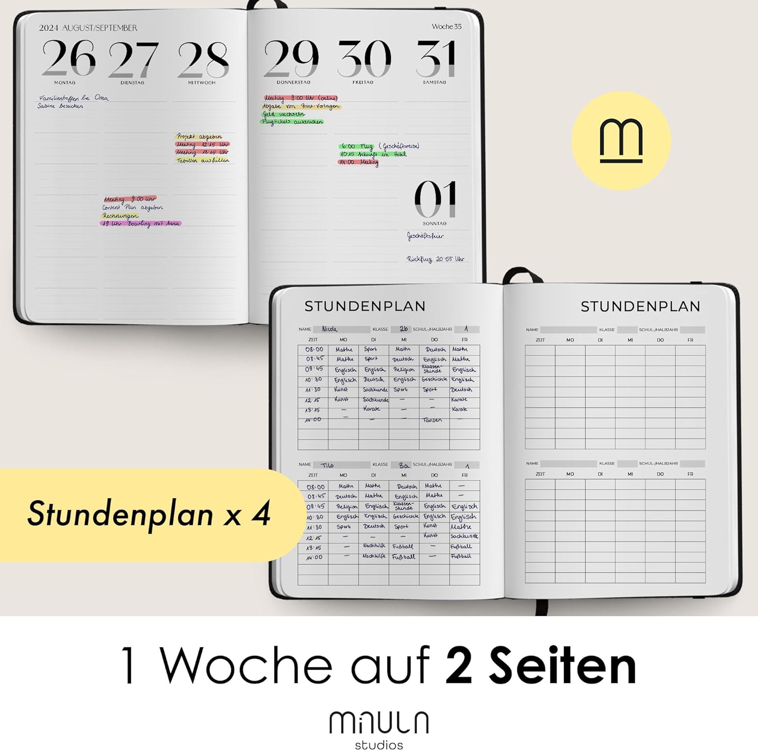 Buchkalender - Juli 2024 bis August 2025