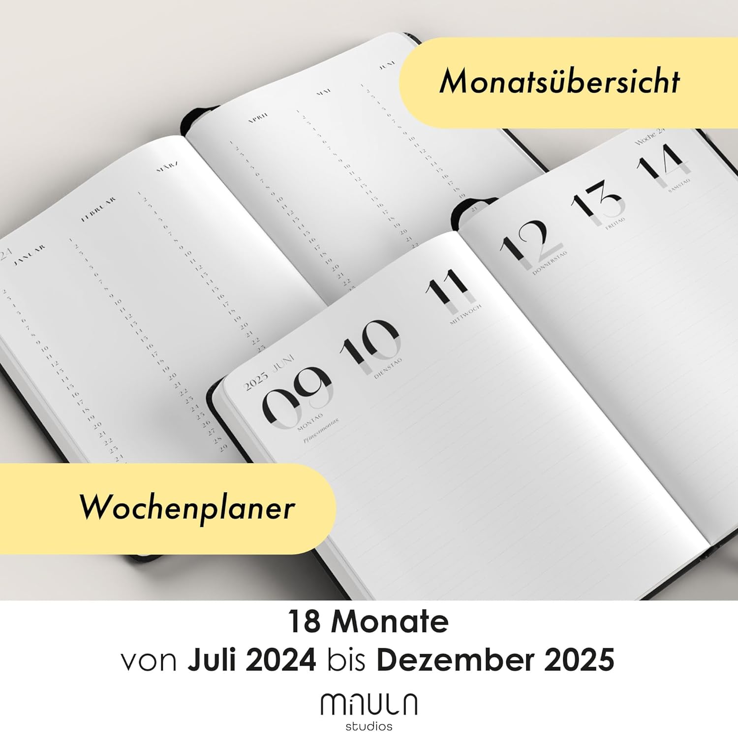 Buchkalender - Juli 2024 bis August 2025