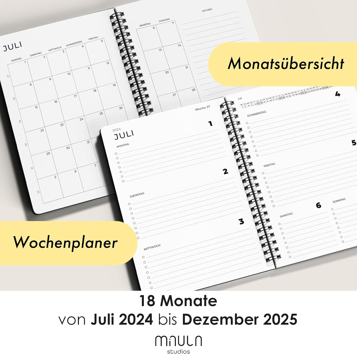 Terminplaner A5/A4 - Juli 2024 bis August 2025