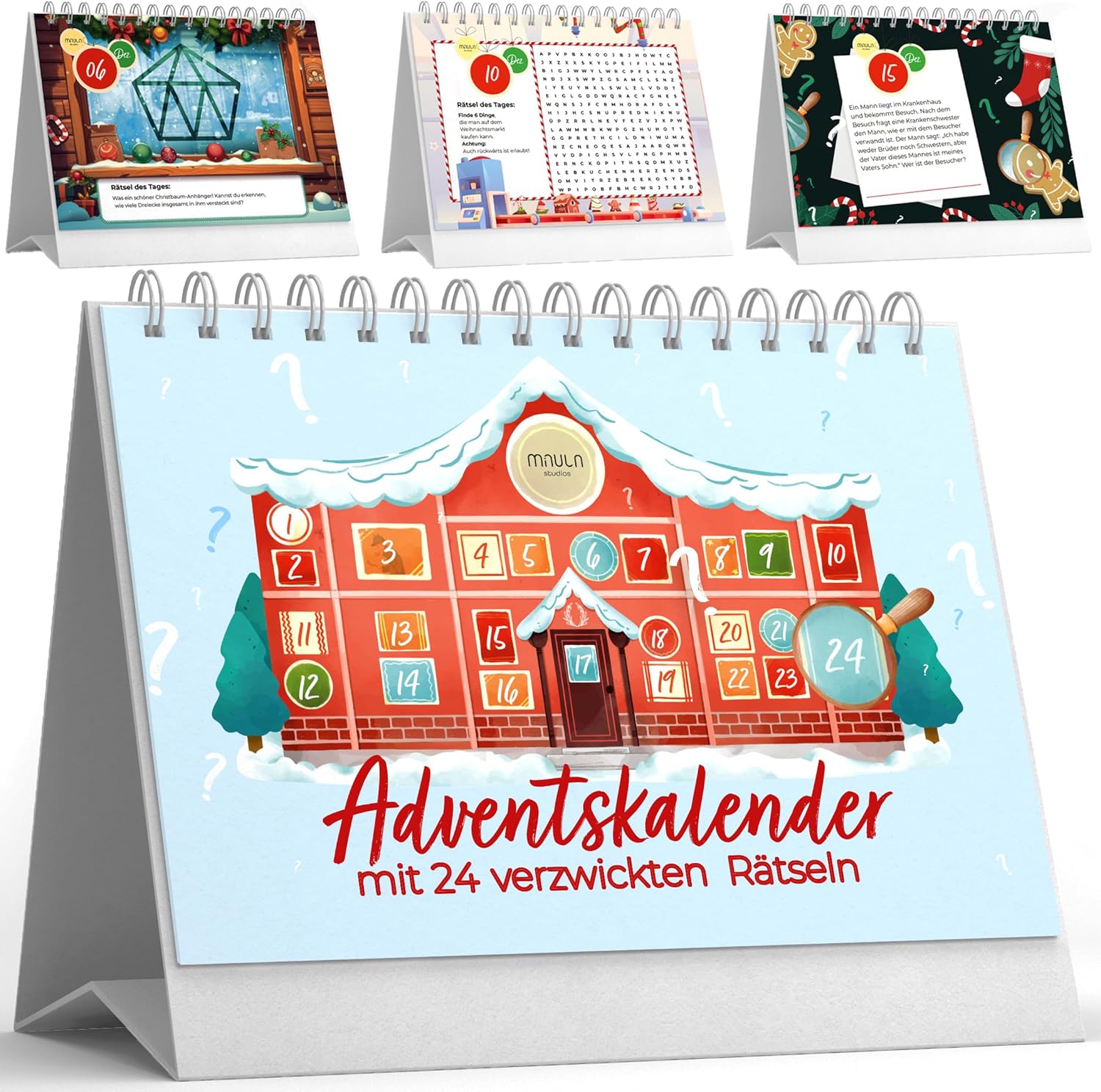 Rätsel Adventskalender 2025, 24 Logik- & Bildrätsel