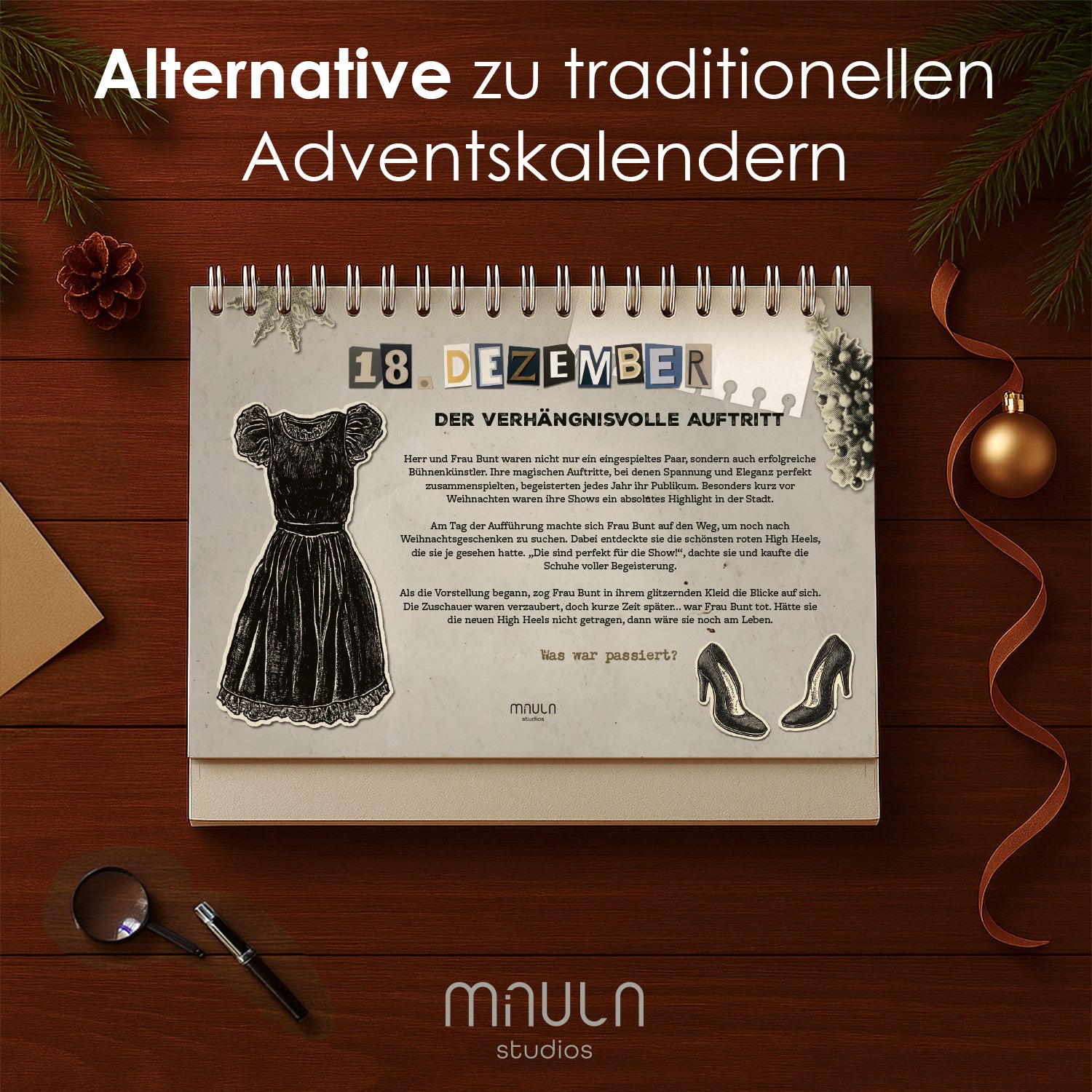 Rätsel Adventskalender 2025 – Krimi-Kalender mit 24 Textfällen