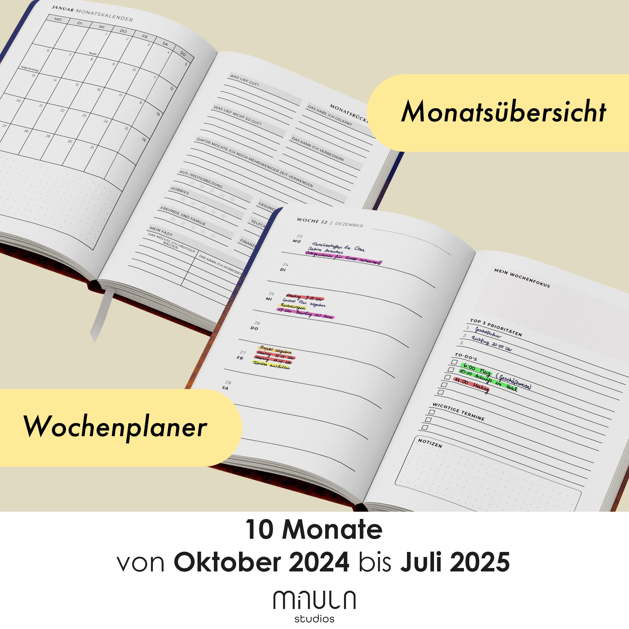 Studienplaner - Juli 2024 bis August 2025