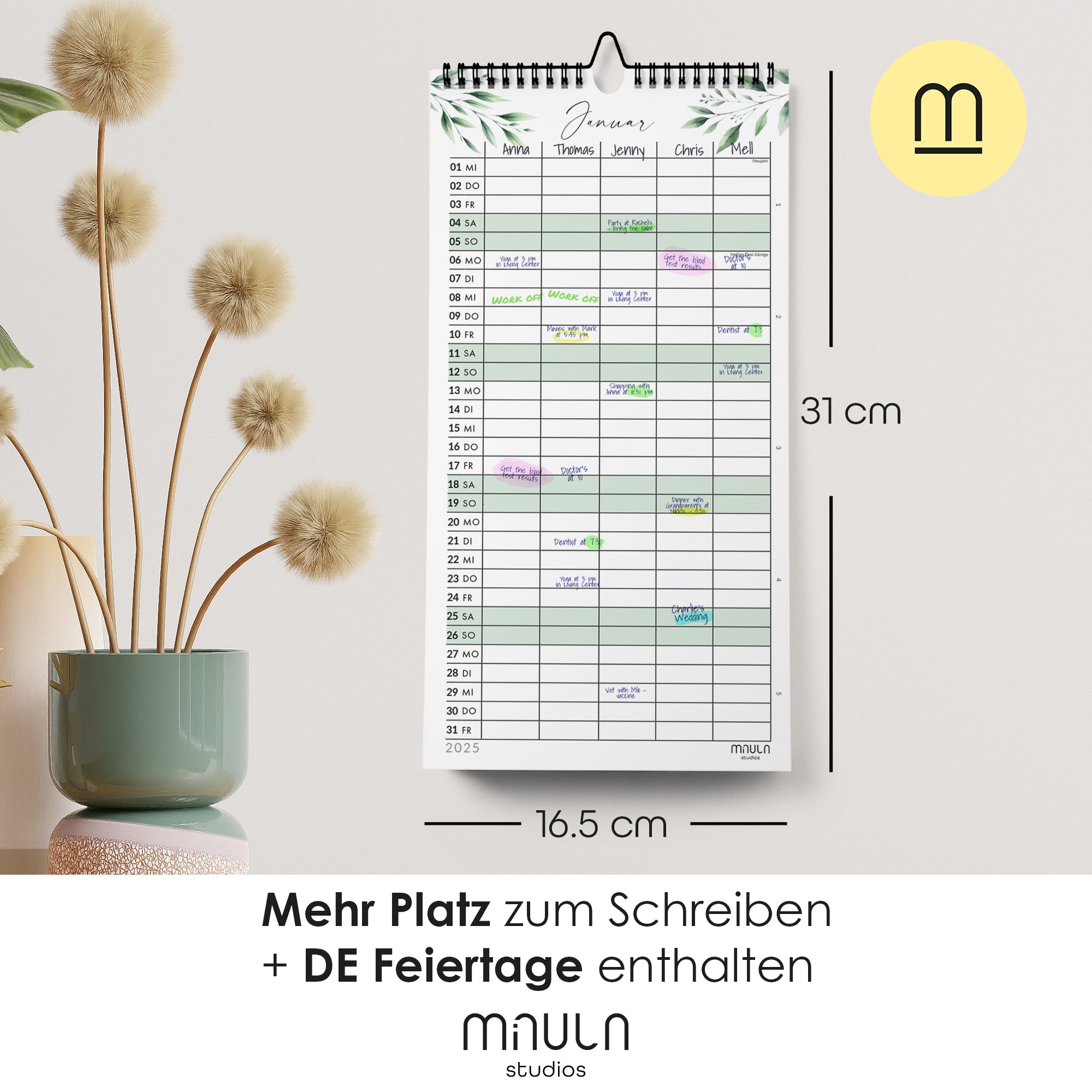 Wandkalender schmal - 2025