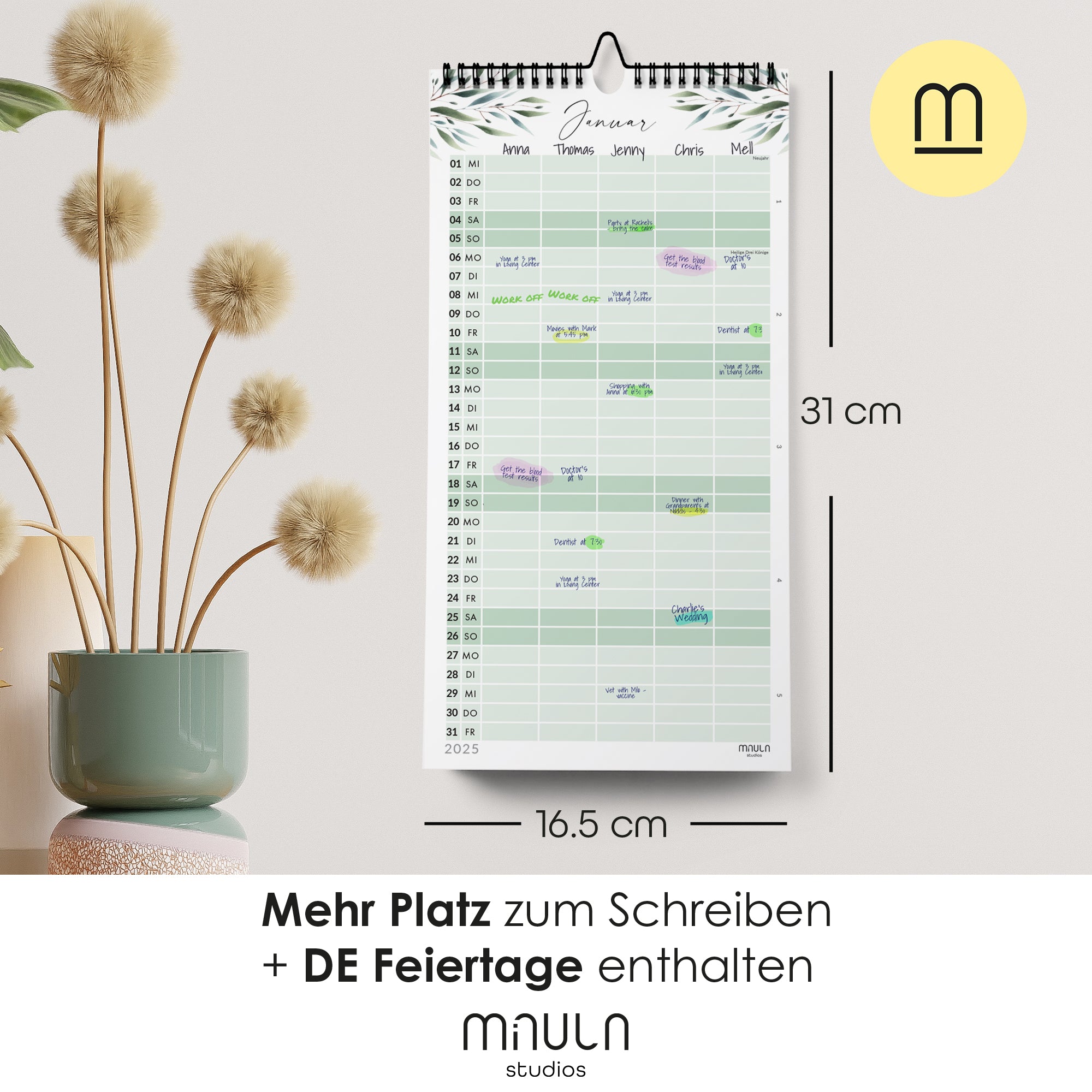 Wandkalender schmal - 2025