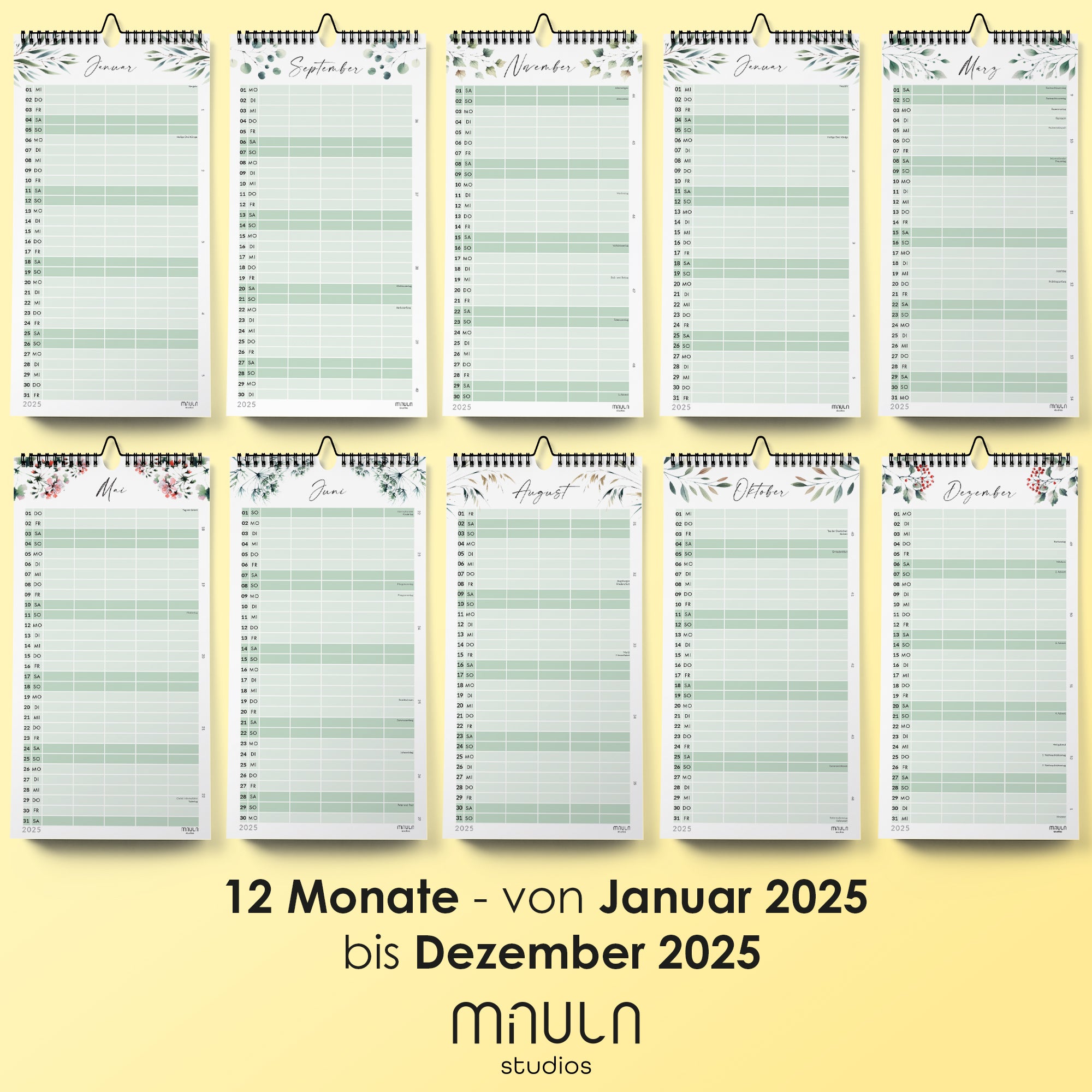 Wandkalender schmal - 2025