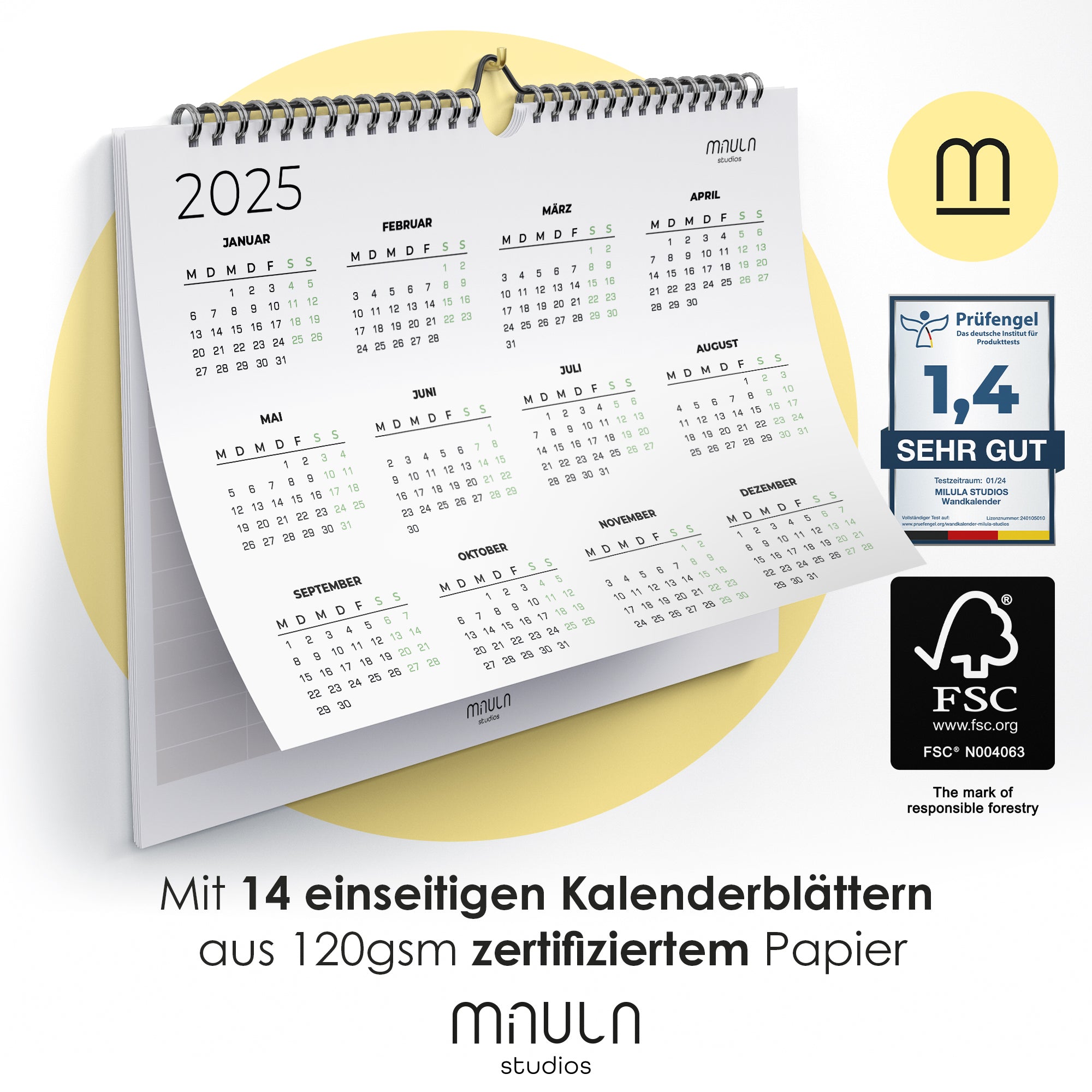 Wandkalender Querformat 2025