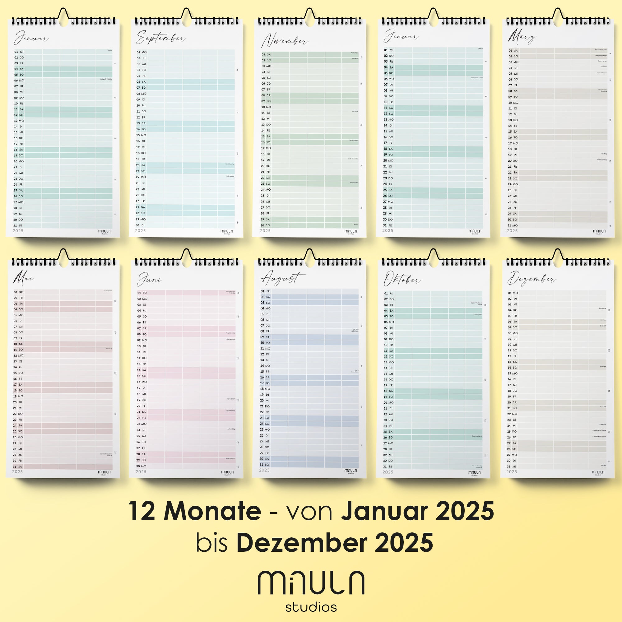 Wandkalender schmal - 2025