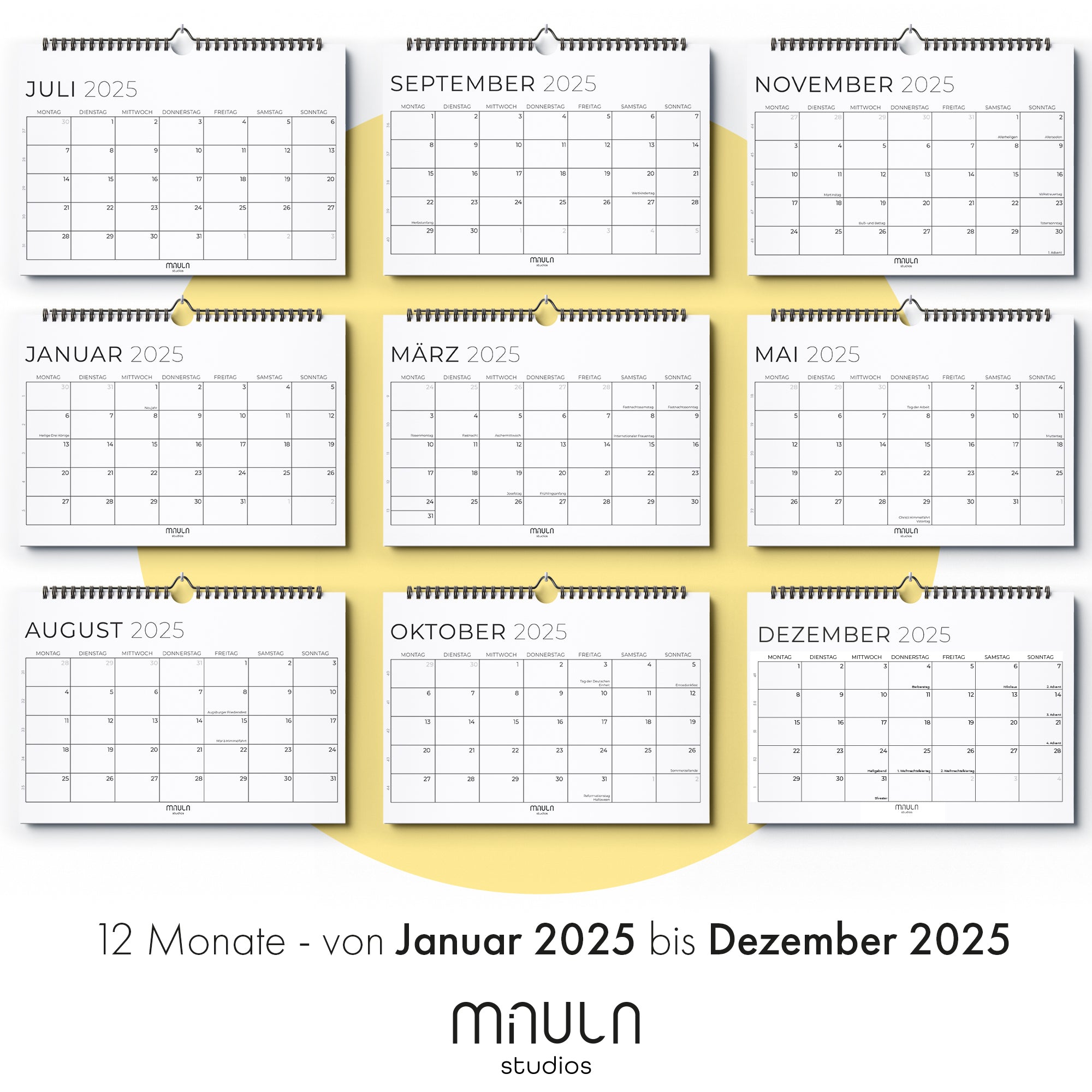 Wandkalender Querformat 2025