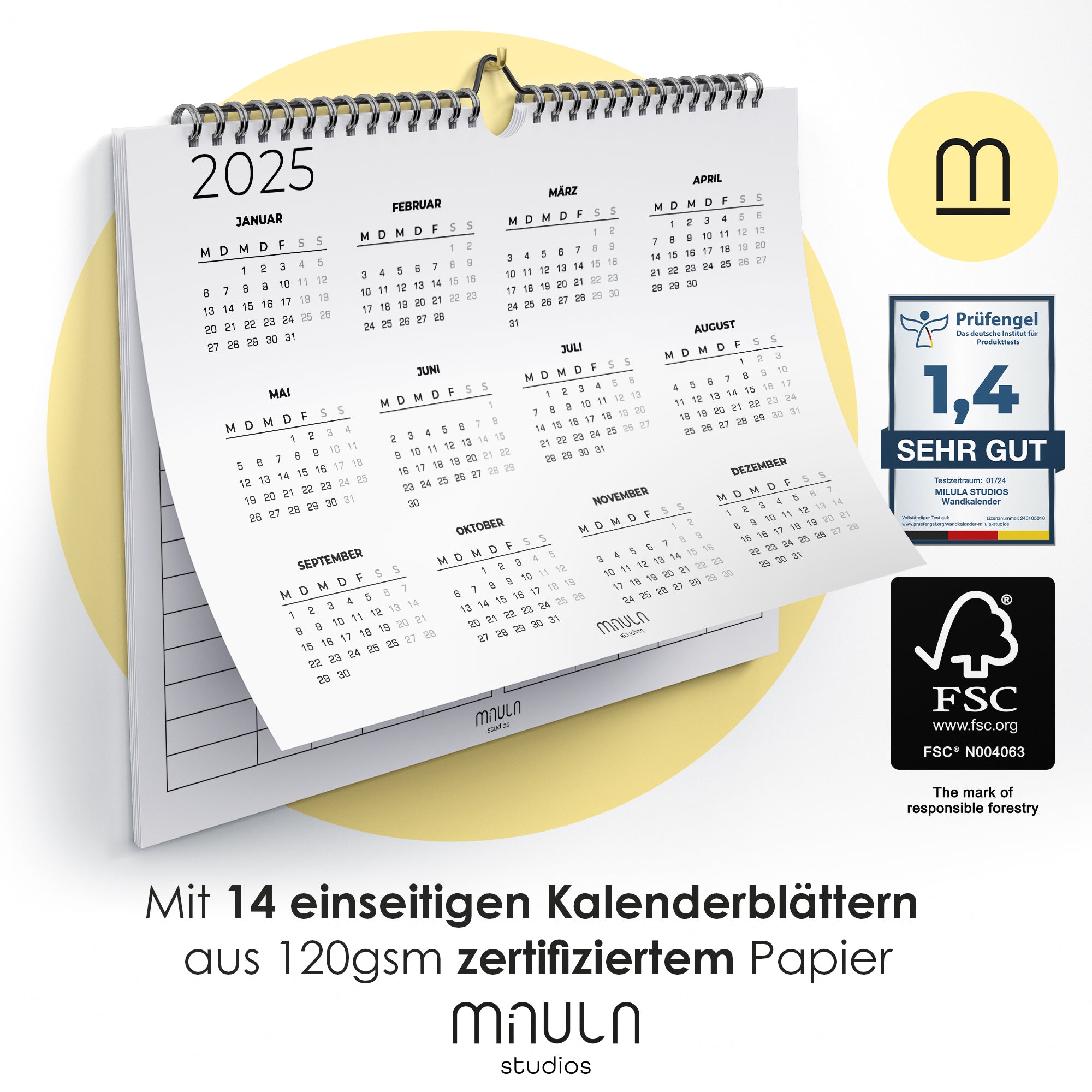 Wandkalender Querformat 2025