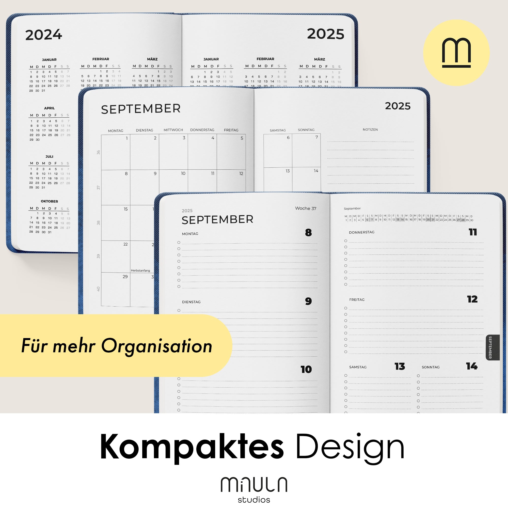 Dunkler Terminplaner A5 - 2025