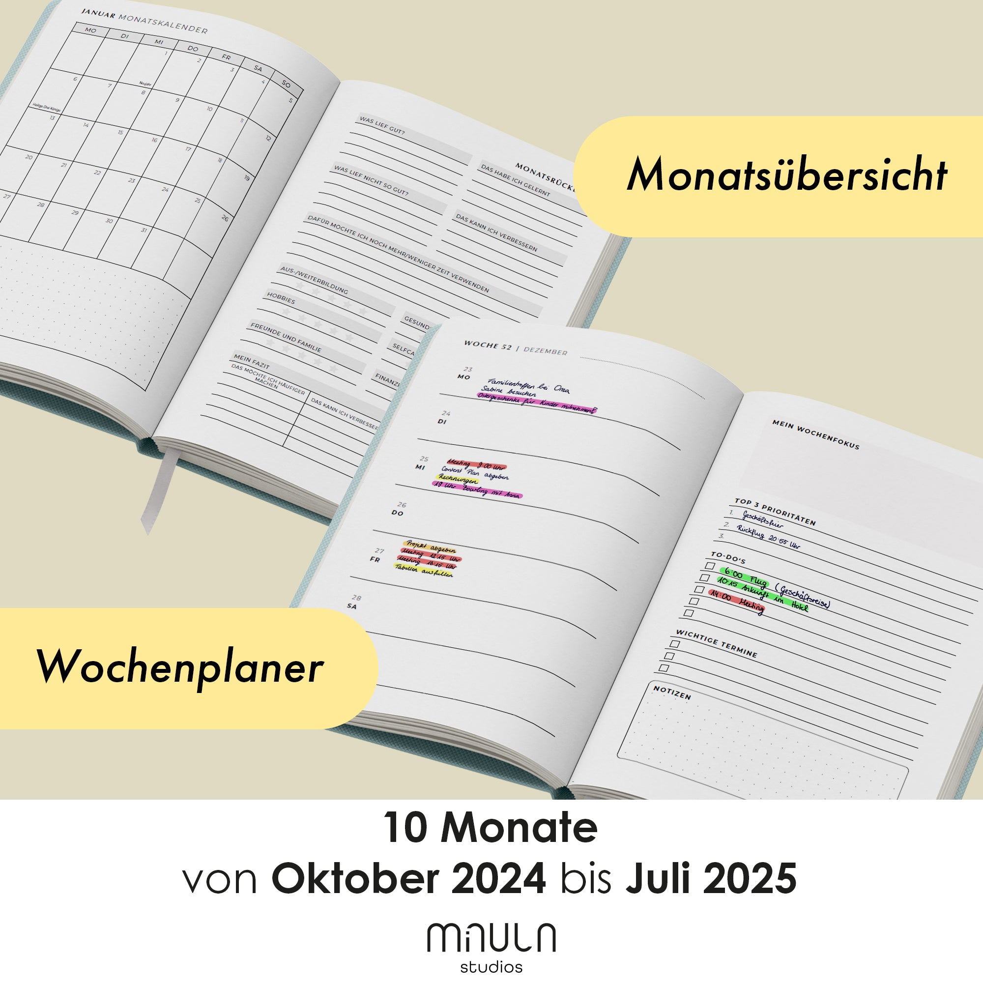 Studienplaner - Juli 2024 bis August 2025