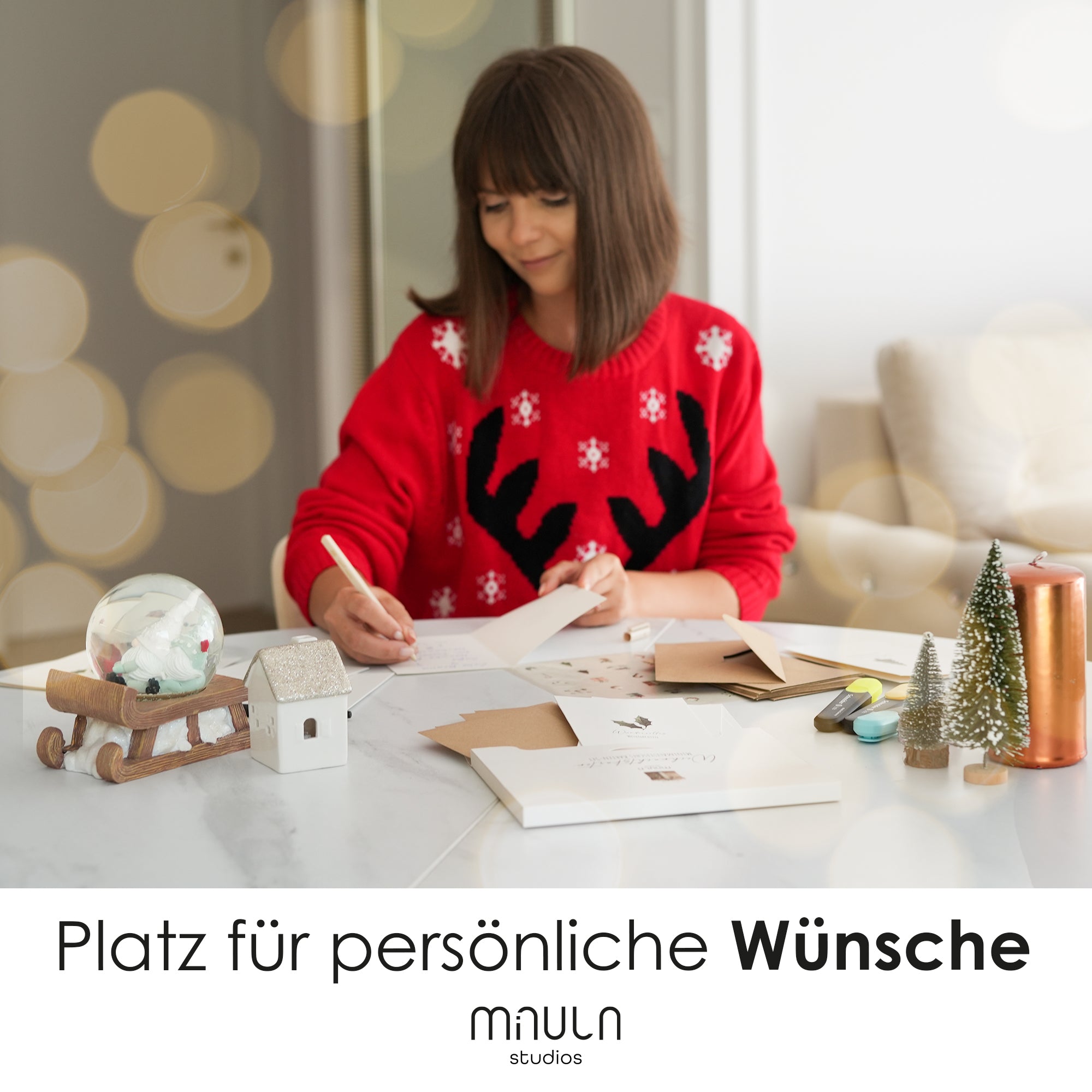 14 Weihnachtskarten mit Umschlag Set + Sticker