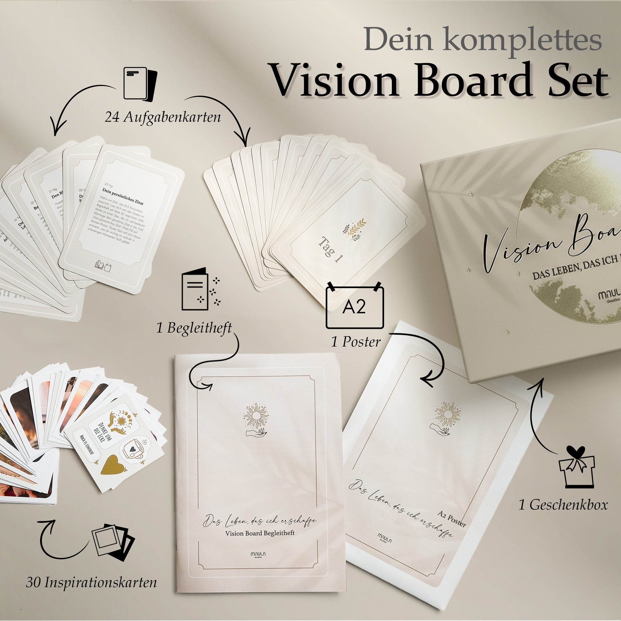 Vision Board Set 2026 - Achtsamkeit & Motivation in 24 Karten