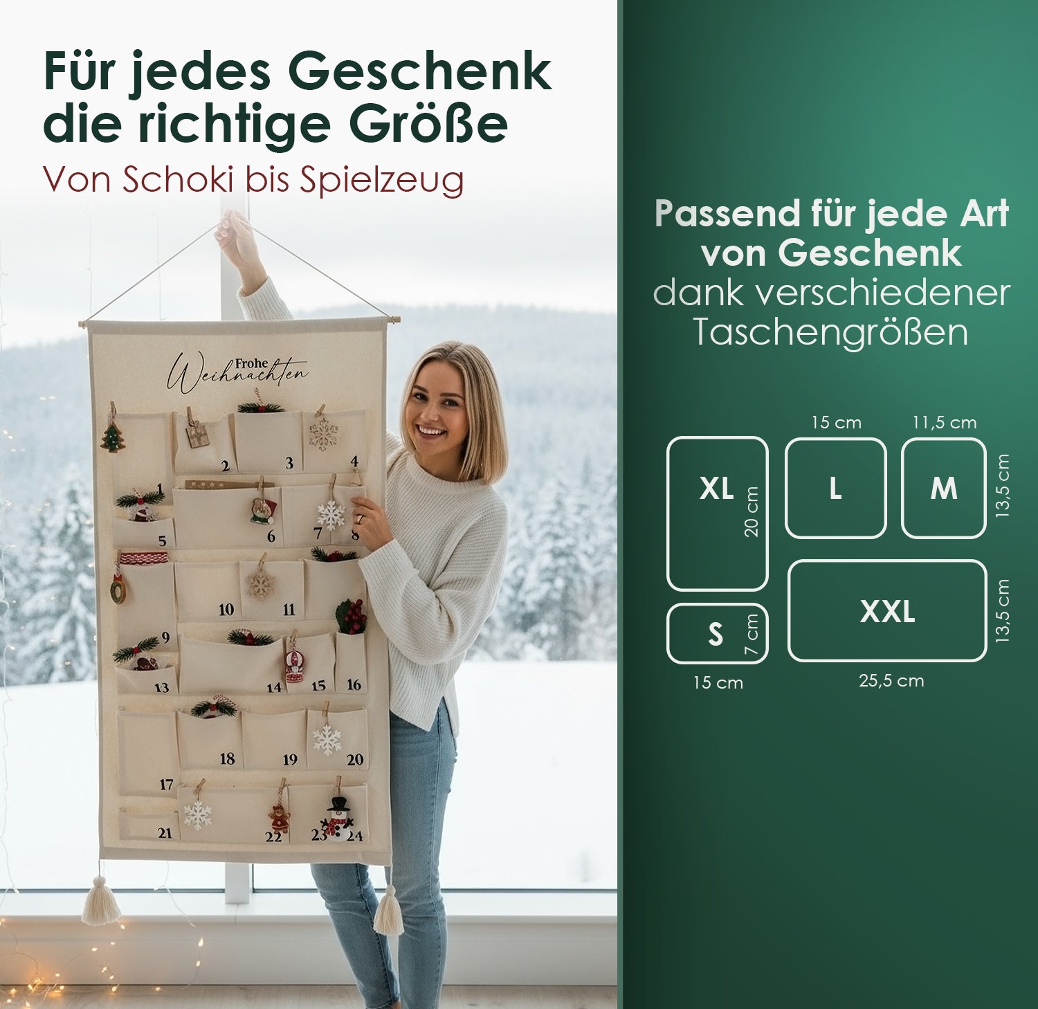 Adventskalender Stoff zum Befüllen – DIY & wiederverwendbar
