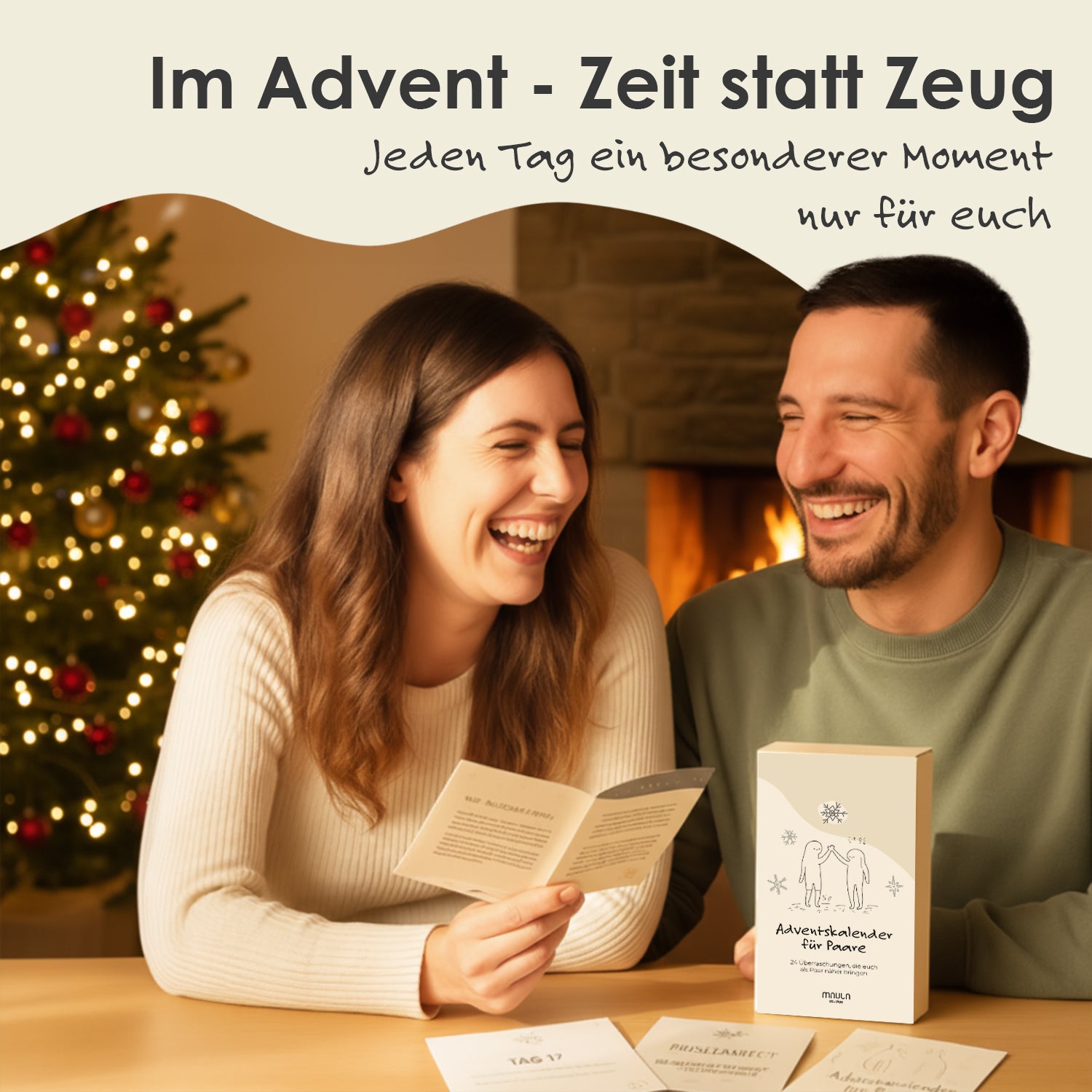 Adventskalender für Paare 2025 - 24 Karten für mehr Nähe & Liebe