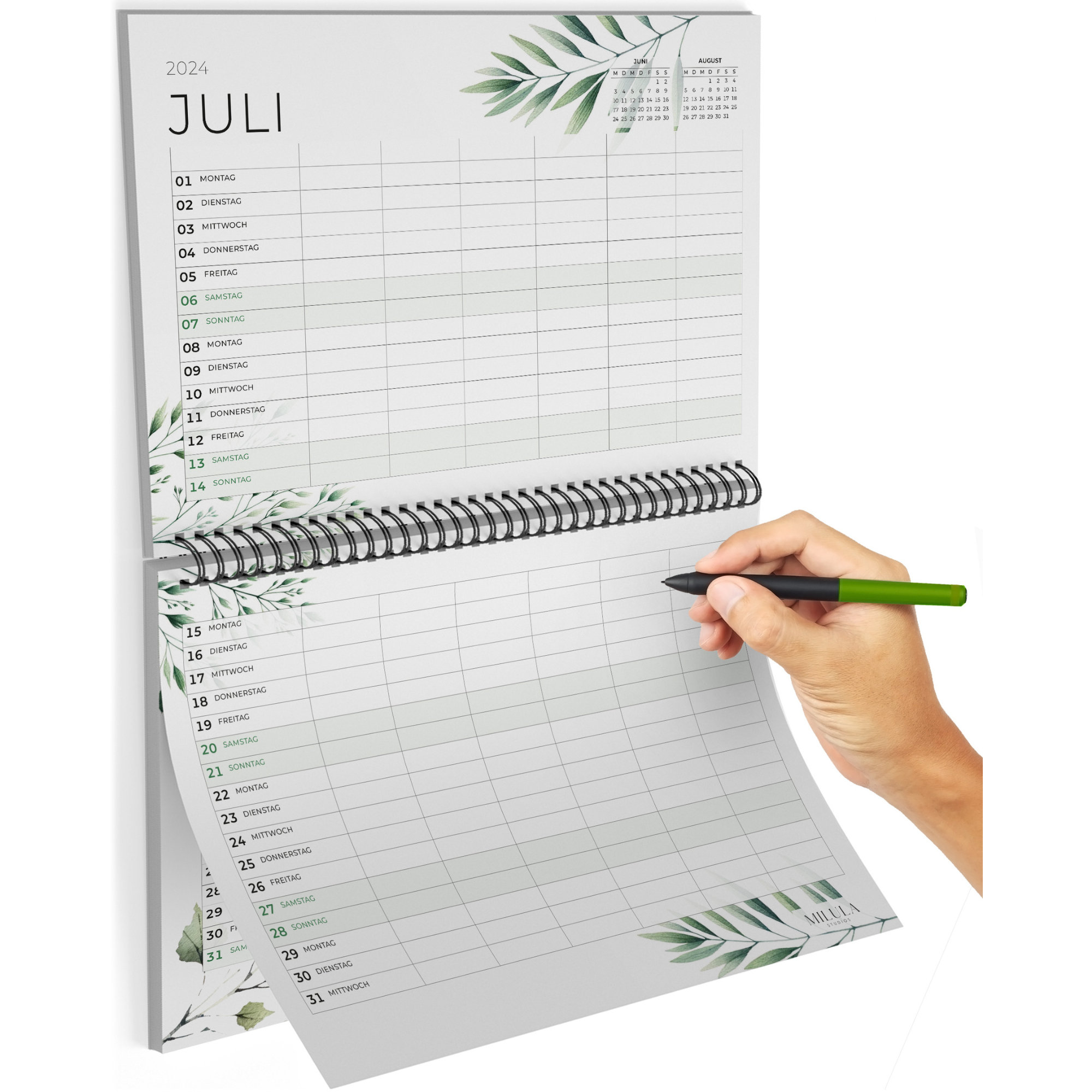 Familienkalender - Juli 2024 bis August 2025