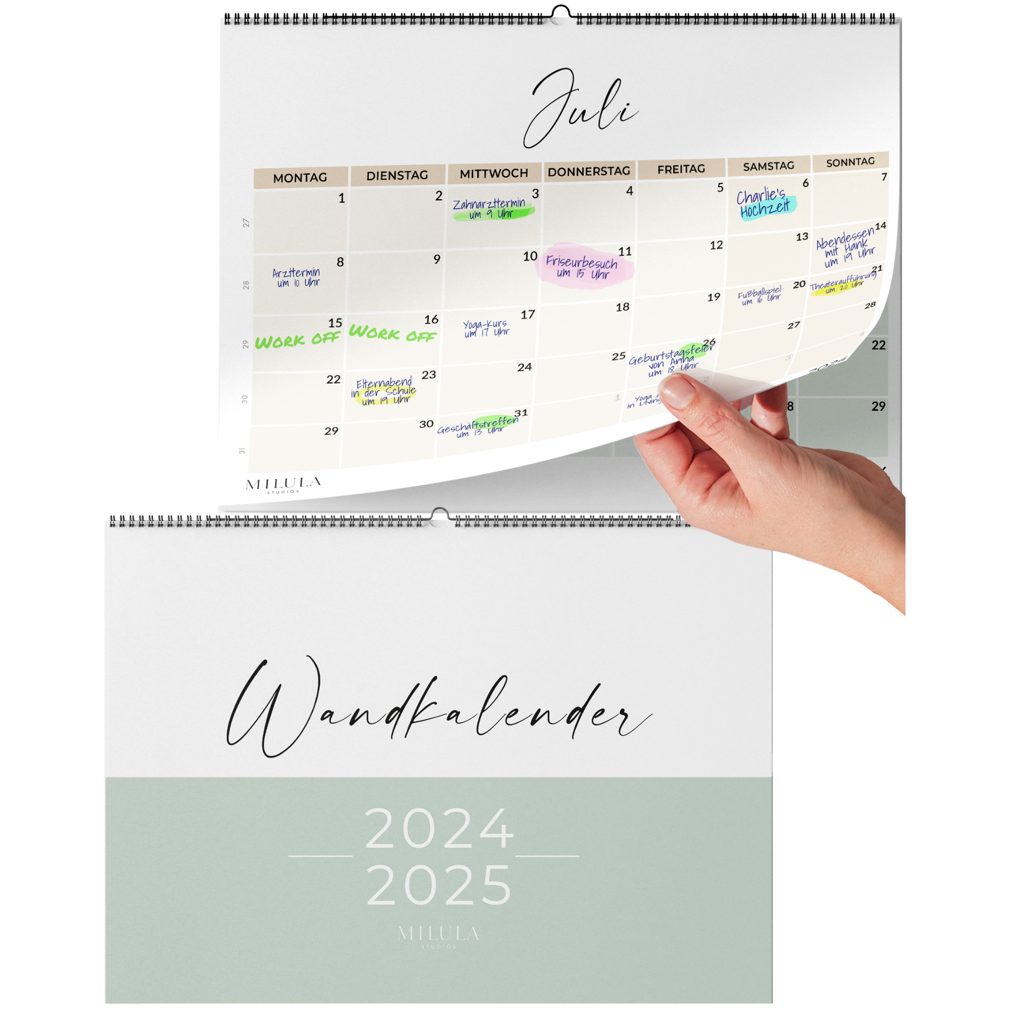 Wandkalender Querformat - Juli 2024 bis August 2025