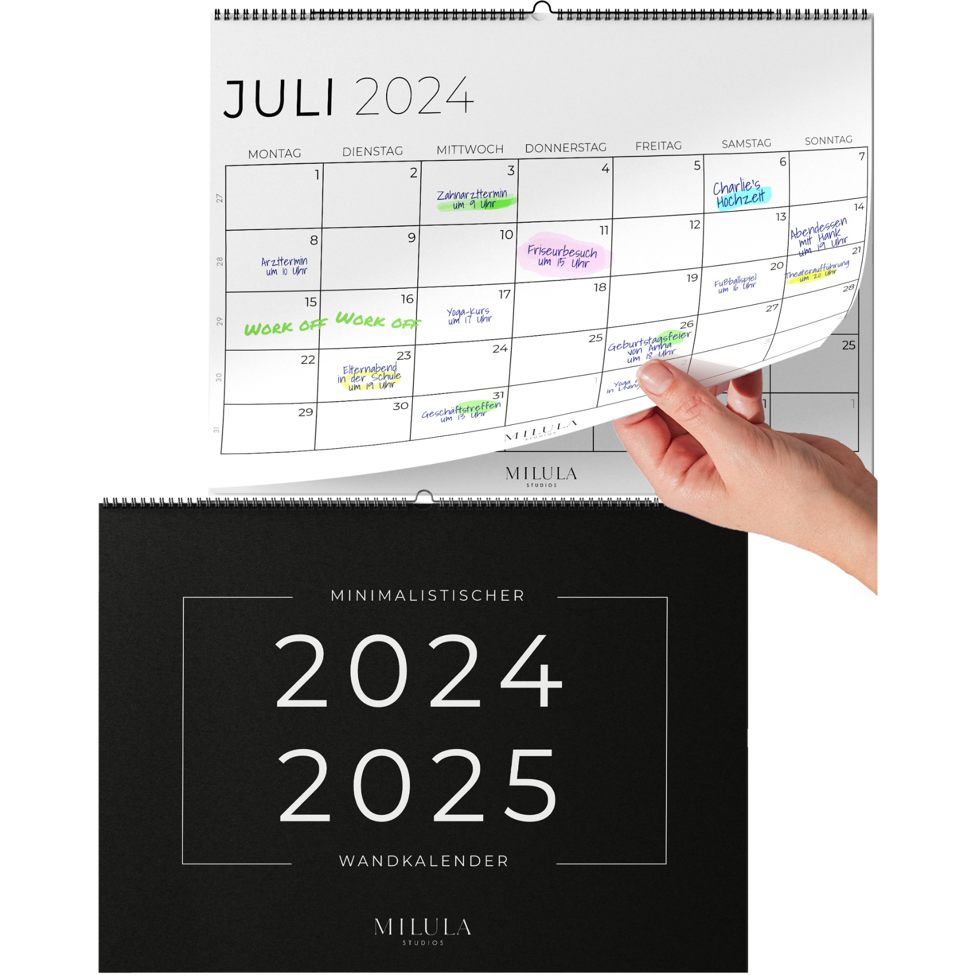 Wandkalender Querformat - Juli 2024 bis August 2025