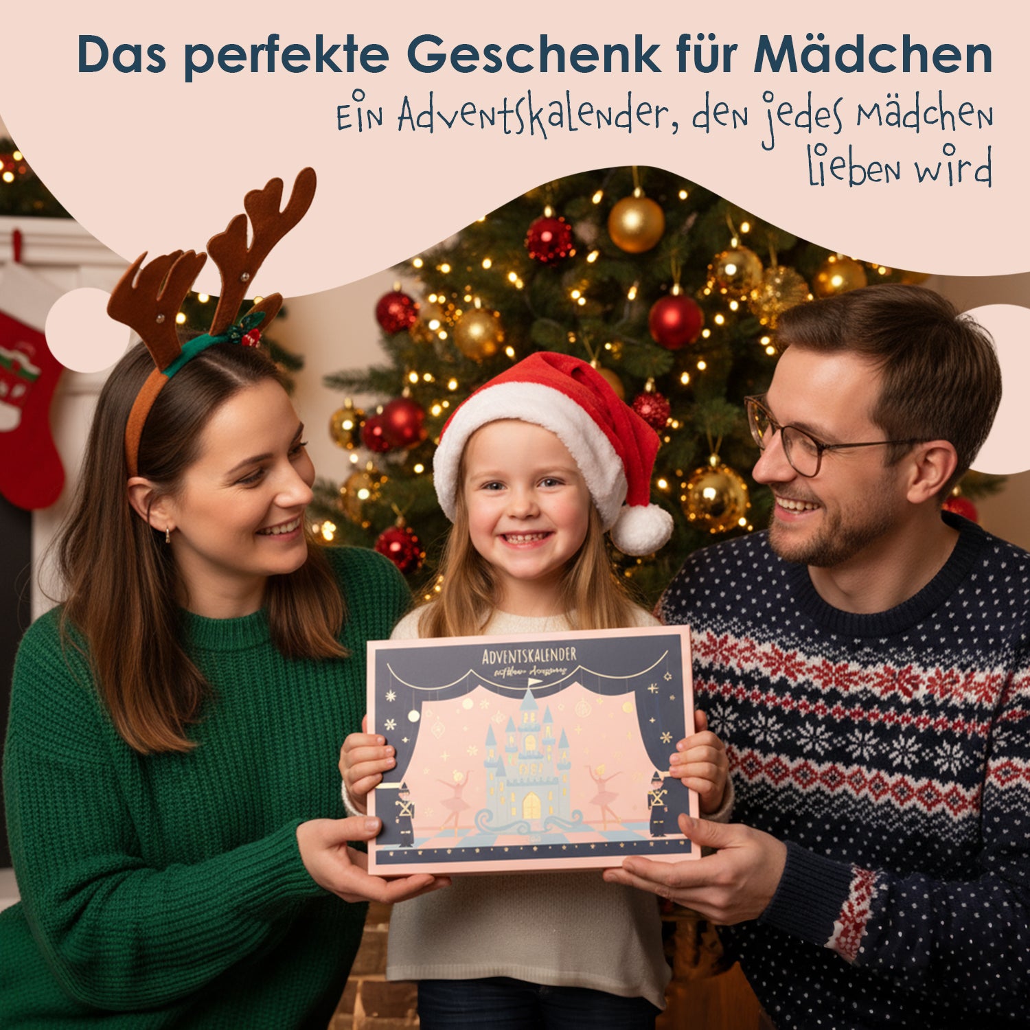Adventskalender Mädchen 2025 mit 24 Haarspangen & Scrunchies
