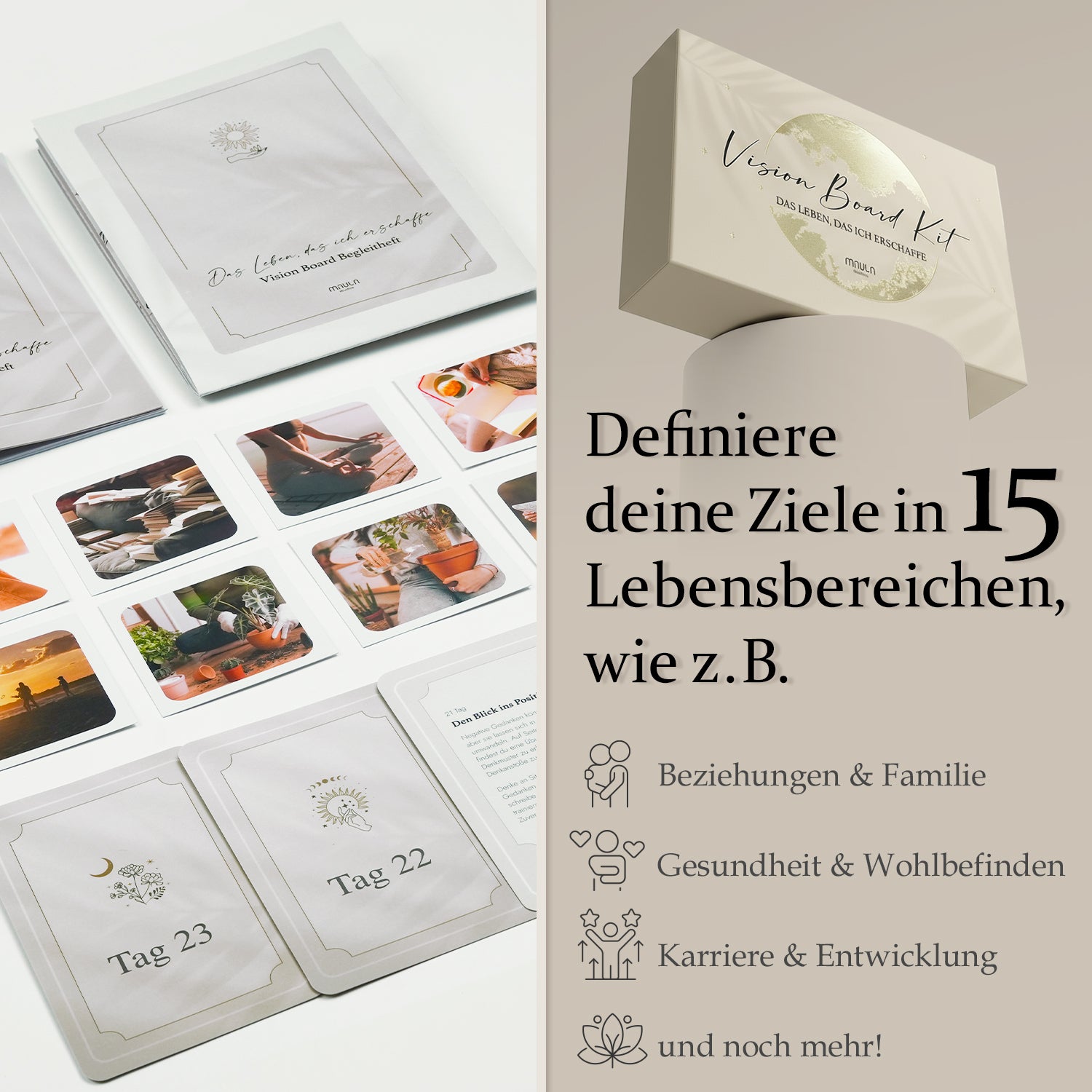 Vision Board Set 2026 - Achtsamkeit & Motivation in 24 Karten